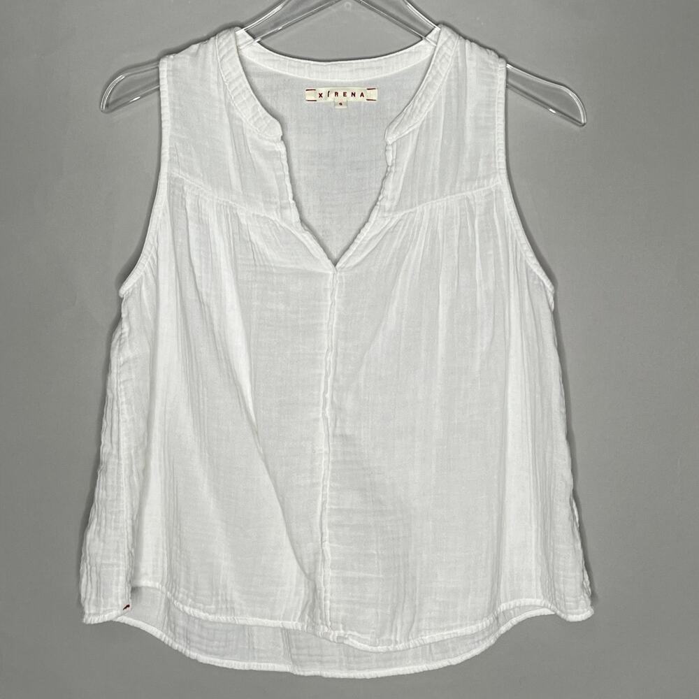 XIRENA S Womens White Carrie Top Sleeveless Gauzy Breathable